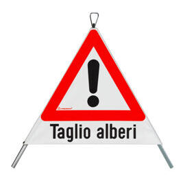 Signal pliant "Taglio alberi" 90 cm avec symbol 1.30