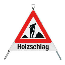 Signal pliant "Holzschlag" 70 cm avec symbol 1.14