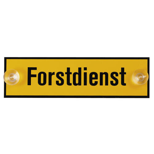 Erkennungsschild "Forstdienst" 32 x 9 cm, mit 2 Saugnäpfen