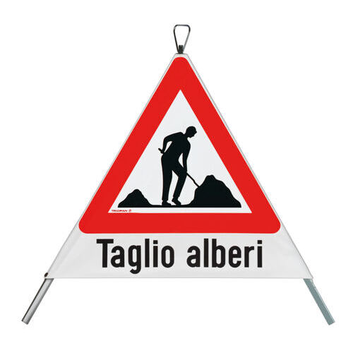 Signal pliant "Taglio alberi" 70 cm avec symbol 1.14