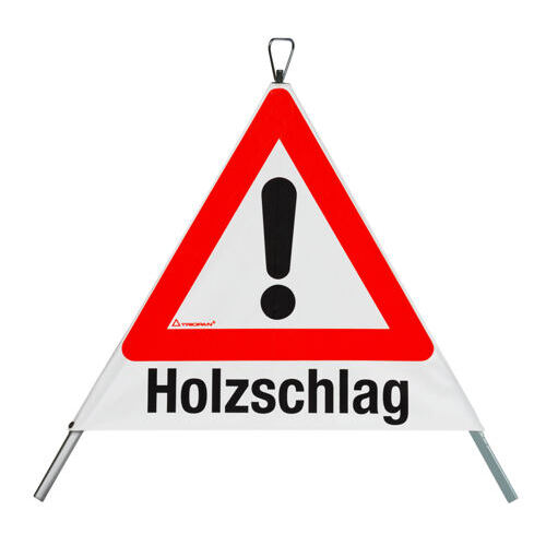 Faltsignal "Holzschlag" 90 cm mit Bild 1.30