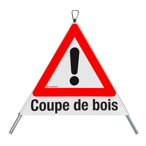 Signal pliant "Coupe de bois" 90 cm avec symbol 1.30