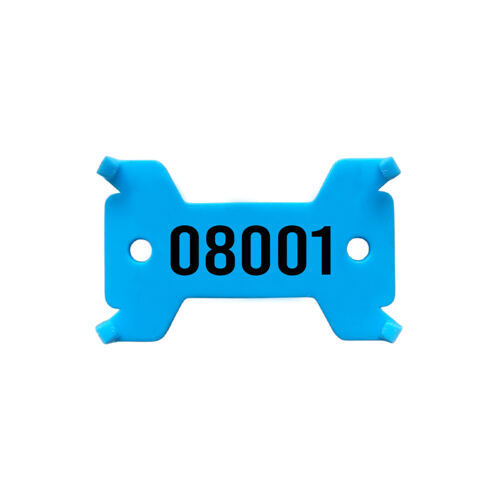 Plättchen blau, Nr. 8'001 - 9'000 hart, 14/27 x 43 mm