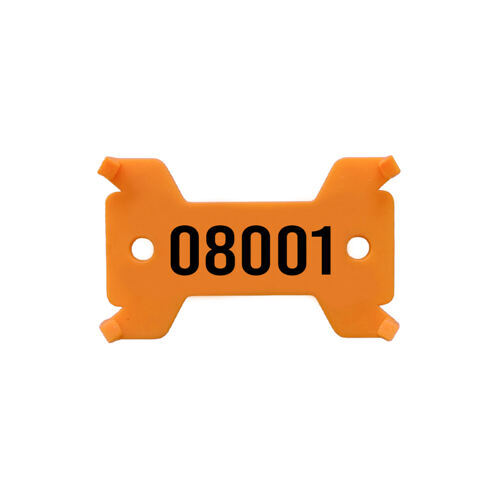 Plättchen orange, Nr. 8'001 - 9'000 hart, 14/27 x 43 mm