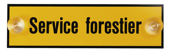 Plaque "Service forestier" 32 x 9 cm, avec 2 ventouses
