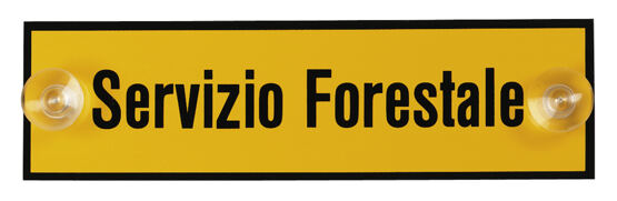 Erkennungsschild "Servizio Forestale" 32 x 9 cm, mit 2 Saugnäpfen