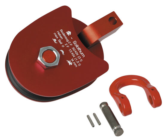 Poulie de déviation "LT-rouge" traction au sol 13 kN, élévation 15 kN