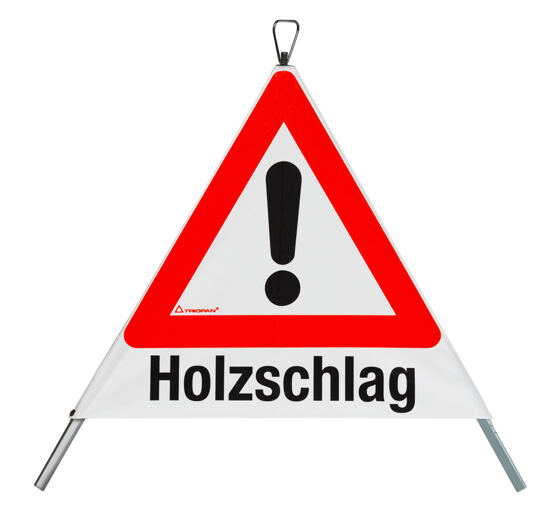 Signal pliant "Holzschlag" 70 cm avec symbol 1.30