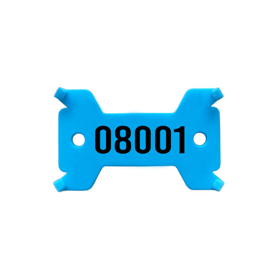 Plättchen blau, Nr. 8'001 - 9'000 hart, 14/27 x 43 mm